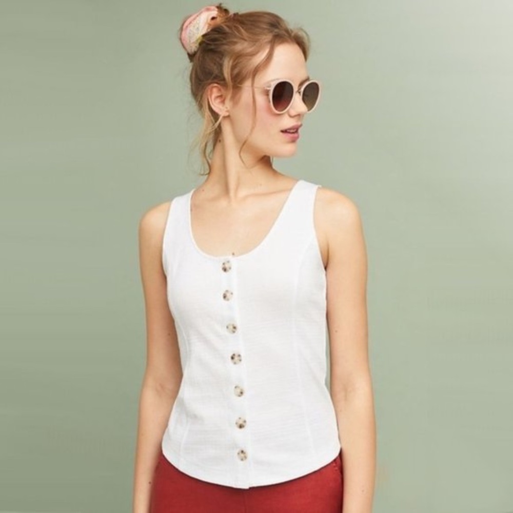 Antrhopologie Akemi & Kim white knit tank, XS